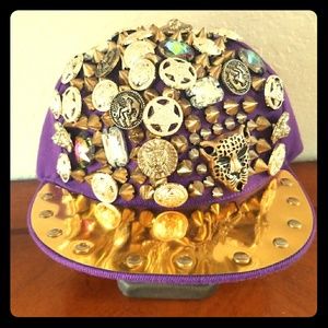 Unisex Hip Hop Gold Spike Rivet Adjustable Hat